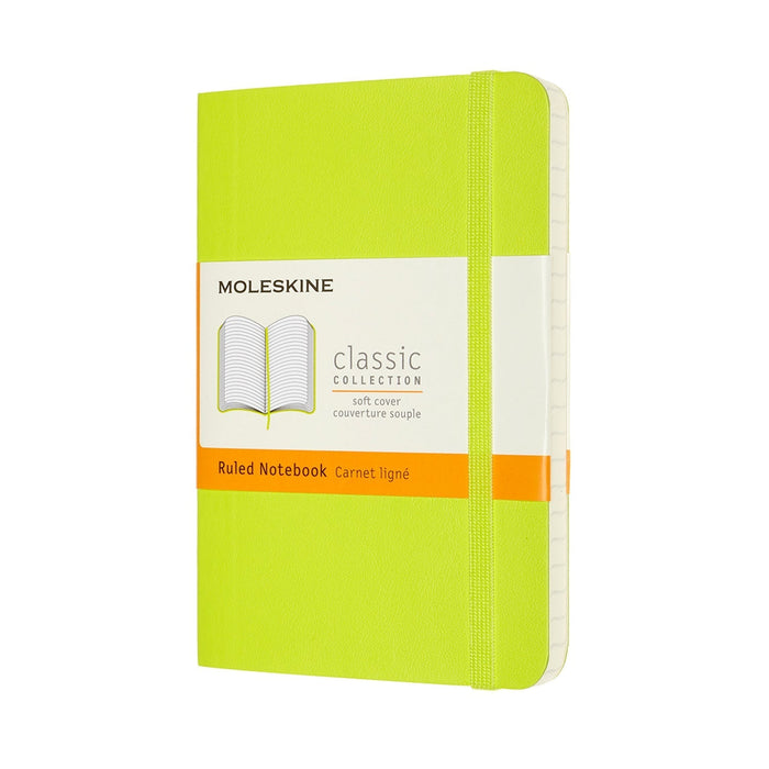 Moleskine Notebook, 90mm x 140mm Pocket Size, Soft Cover, Ruled, Lemon Green CXMQP611C2