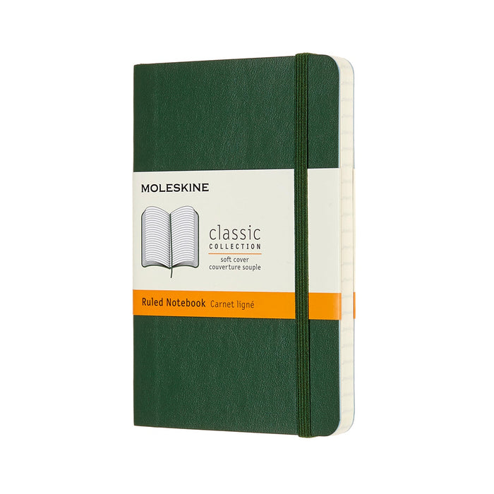 Moleskine Notebook, 90mm x 140mm Pocket Size, Soft Cover, Ruled, Myrtle Green CXMQP611K15