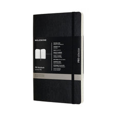 Moleskine Pro Notebook, 130mm x 210mm Large Size, Soft Cover, Black CXMPROPFNTB3SBK