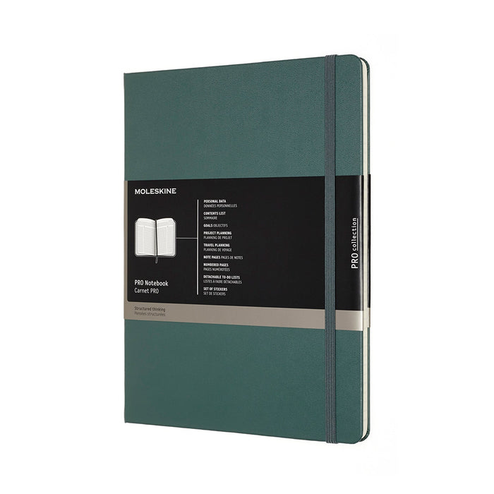 Moleskine Pro Notebook, 190mm x 250mm XL Size, Hard Cover, Forest Green CXMPROPFNTB4HK19