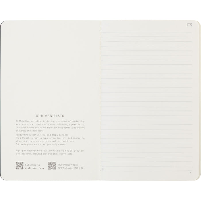 Moleskine Smart Cahier Ruled Journal, 130mm x 210mm Large Size, Black, Pack of 2 CXMSMNLCH31BK