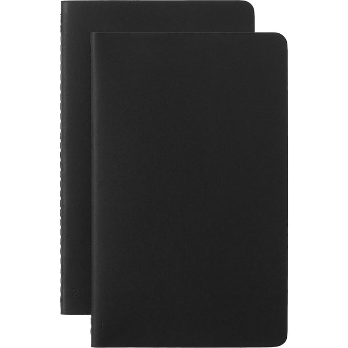 Moleskine Smart Cahier Ruled Journal, 130mm x 210mm Large Size, Black, Pack of 2 CXMSMNLCH31BK
