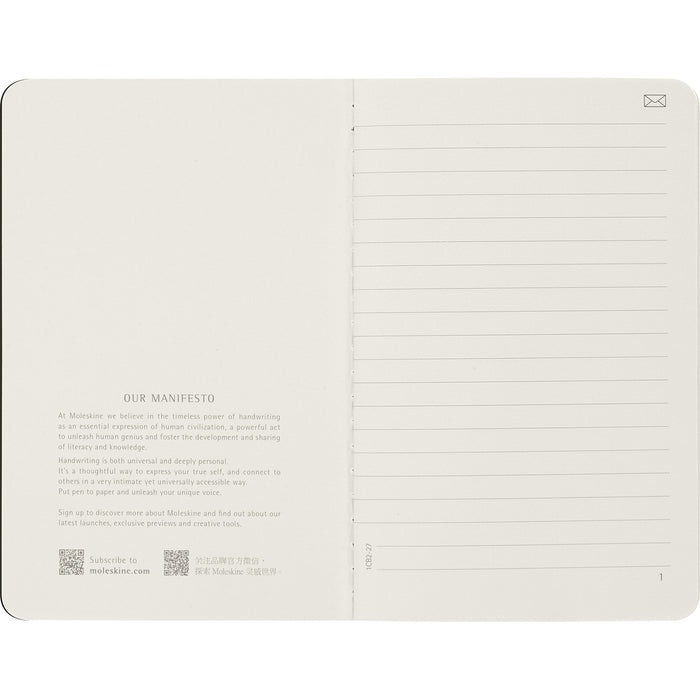 Moleskine Smart Cahier Ruled Journal, 9omm x 140mm Pocket Size, Black, Pack of 2 CXMSMNLCH21BK