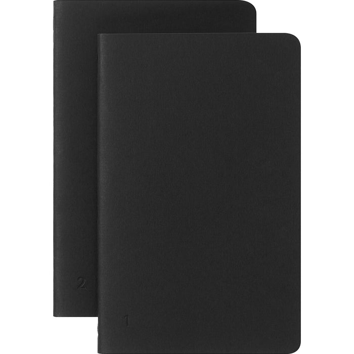Moleskine Smart Cahier Ruled Journal, 9omm x 140mm Pocket Size, Black, Pack of 2 CXMSMNLCH21BK