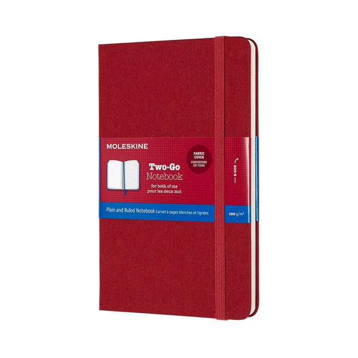 Moleskine Two-Go Notebook, 115mm x 175mm Medium Size, Ruled/Plain, Cranberry Red CXMTWOGO31F4