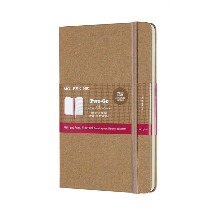 Moleskine Two-Go Notebook, 115mm x 175mm Medium Size, Ruled/Plain, Kraft Brown CXMTWOGO31P18