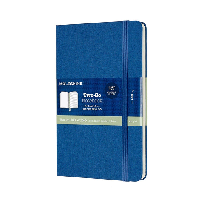 Moleskine Two-Go Notebook, 115mm x 175mm Medium Size, Ruled/Plain, Lapis Blue CXMTWOGO31B40