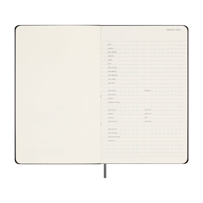 Moleskine Undated Planner Weekly + Notes Large, Black, 210mm x 130mm CX1002036