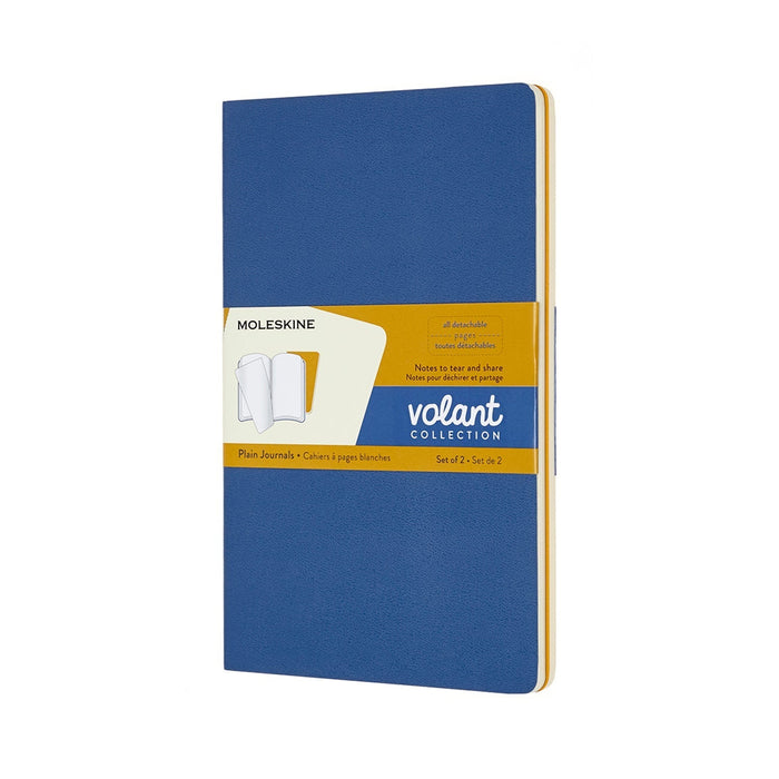 Moleskine Volant Journal, 130mm x 210mm Large Size, Plain, Blue/Amber Yellow CXMQP723B41M17