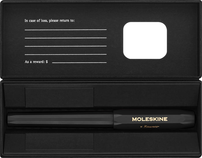 Moleskine x Kaweco Ballpoint 1.0mm, Black Body, Blue Ink CXMKAWBALLPENBK