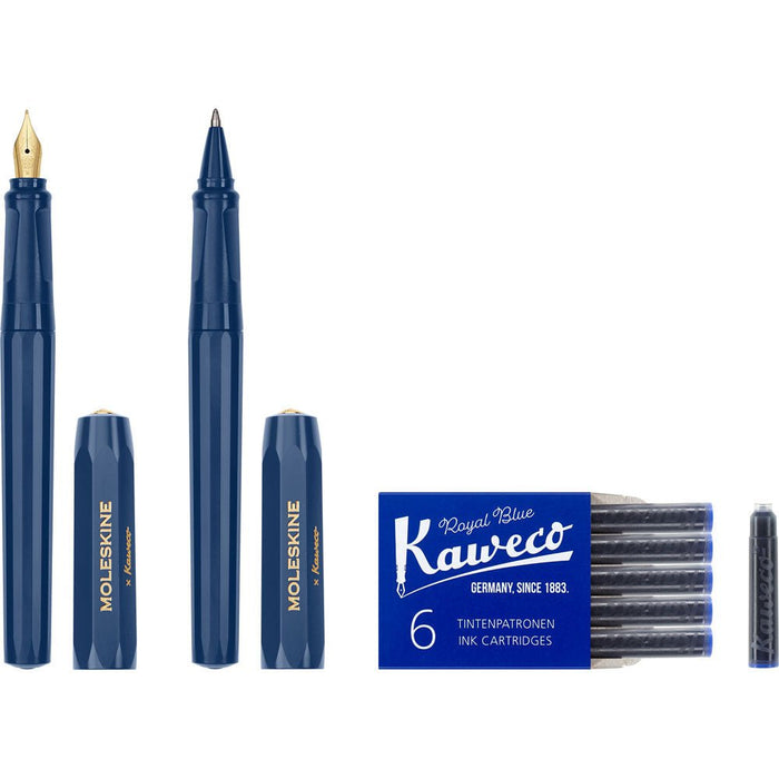 Moleskine x Kaweco Ballpoint + Fountain Pen Set, Blue CXMKAWPENSETFBLUE