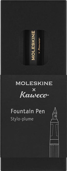 Moleskine x Kaweco Fountain Pen, Gold-plated Fine Nib, Black Body, Blue ink CXMKAWFOUNTPENFBK
