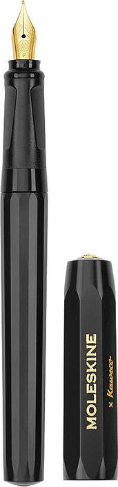 Moleskine x Kaweco Fountain Pen, Gold-plated Fine Nib, Black Body, Blue ink CXMKAWFOUNTPENFBK