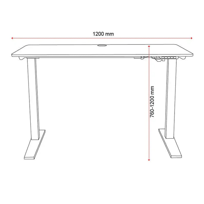 Mondo Lypta Height Adjustable Desk, 1200mm x 600mm, White Frame, White Top BS251-0