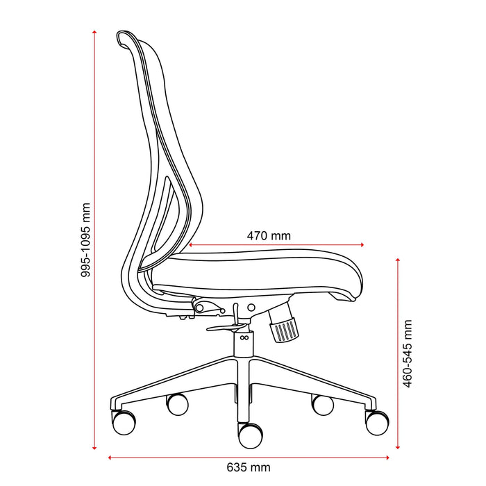 Mondo Riley Highback Mesh Back Chair, Black BS261-M3