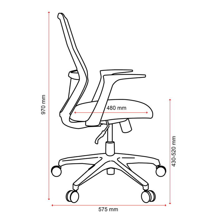 Mondo Soho Office Chair - Light Grey Mesh Back with Fabric Seat and Arm Rest BS160A-M2