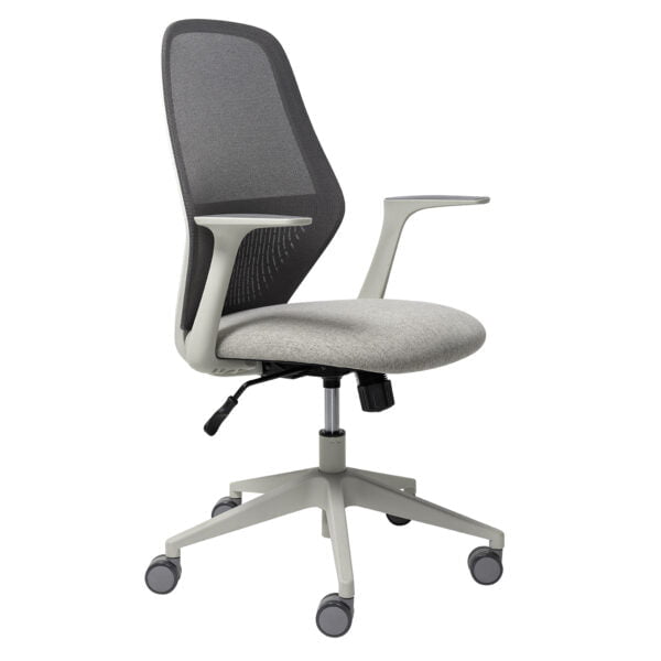 Mondo Soho Office Chair - Light Grey Mesh Back with Fabric Seat and Arm Rest BS160A-M2
