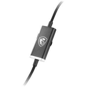 MSI Immerse GH20 Gaming Headset with Microphone - Stereo - Mini-phone (3.5mm) - Wired - 32 Ohm - 20 Hz - 20 kHz - Over-the-head - Binaural - Circumaural - 150 cm Cable - Uni-directional Microphone - Black IM5181624