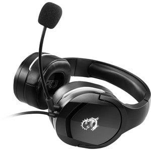 MSI Immerse GH20 Gaming Headset with Microphone - Stereo - Mini-phone (3.5mm) - Wired - 32 Ohm - 20 Hz - 20 kHz - Over-the-head - Binaural - Circumaural - 150 cm Cable - Uni-directional Microphone - Black IM5181624