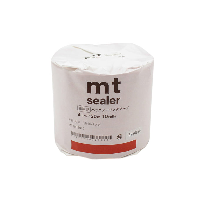 MT Sealer Washi Bag Sealer Tape, 9mm x 50m, Red, 10 Rolls CX1000674