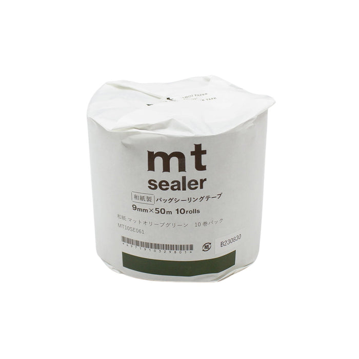 MT Sealer Washi Bag Sealer Tape, 9mm x 50mt, Green, 10 Rolls CX1000675