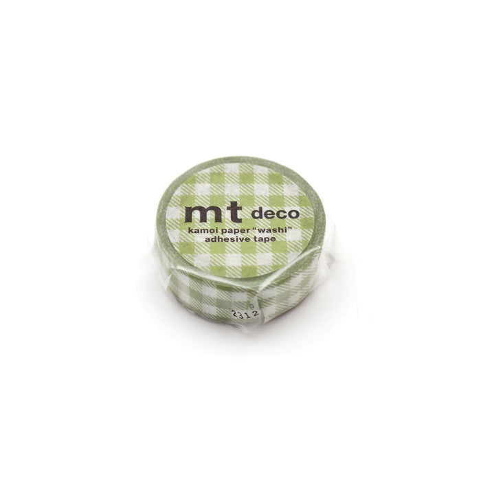 MT Washi Tape 15mm x 7mt, Checkered Light Moss Green CX1002370