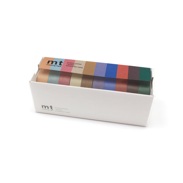 MT Washi Tape. 15mm x 7mt, Muted Colours, Set of 10 rolls CX1000668
