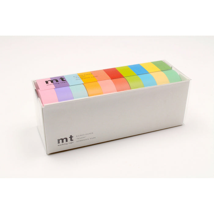 MT Washi Tape, 15mm x 7mt, Pastel Colours, Set of 10 CX1000669