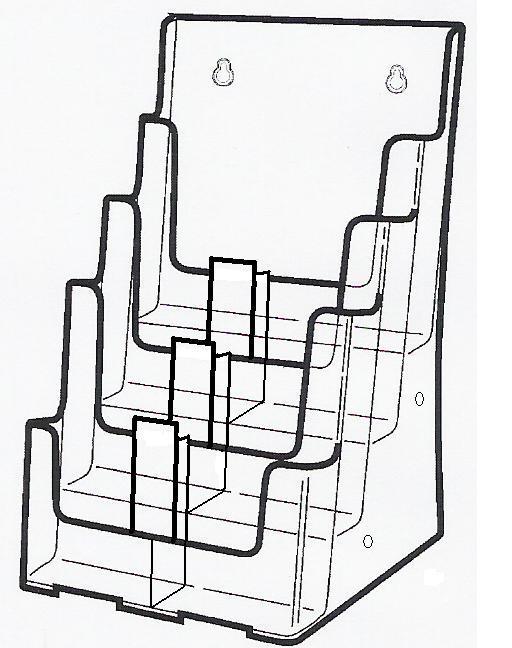 Multi-Pocket Combo A4 + DL Brochure Holder 4 Tier (1xA4, 6xDLE) LX77481