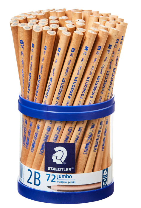 Natural Jumbo Triangular Pencil 2B Cup of 72 ST119N2BKP72