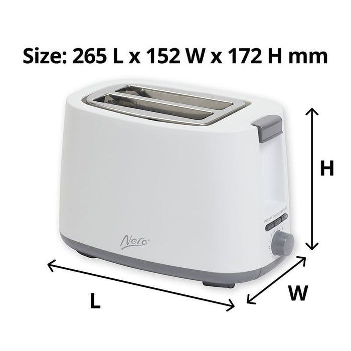 Nero 2 Slice White Toaster WE746022