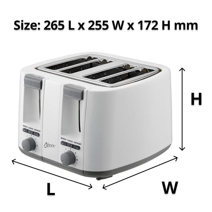 Nero 4 Slice White Toaster WE746052