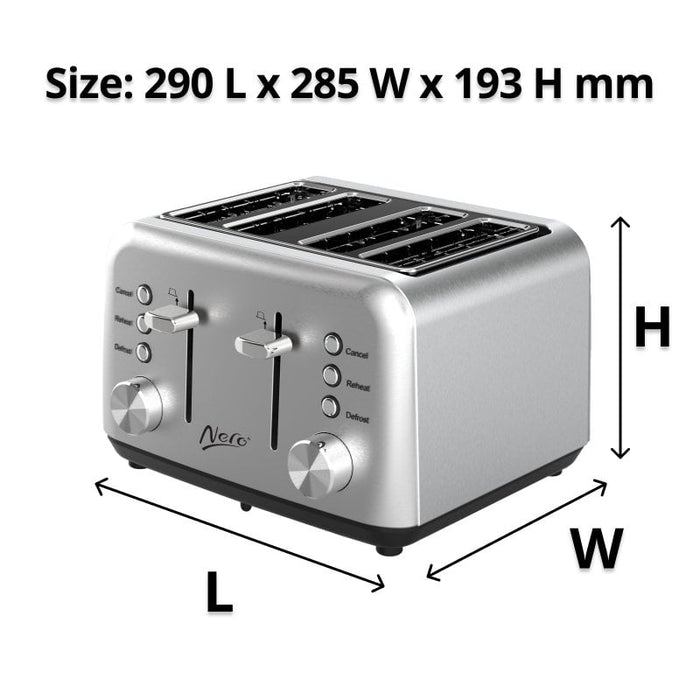Nero Classic Style 4 Slice Toaster WE746093