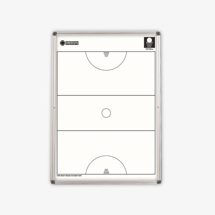 Netball Coaching Acrylic Printed Whiteboard plus Acrylic Lacquer Steel Whiteboard 600 x 900mm (Double Sided) NBSBLGANET