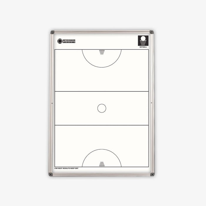 Netball Coaching Acrylic Printed Whiteboard plus Acrylic Lacquer Steel Whiteboard 600 x 900mm (Double Sided) NBSBLGANET