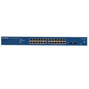 Netgear 24-Port 1000base-T Gigabit Smart Switch - 24 Ports - Manageable - 10/100/1000Base-T - 3 Layer Supported - 2 SFP Slots - 1U High - Rack-mountable, Desktop - Lifetime Limited Warranty IM2583298