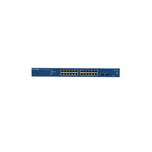 Netgear 24-Port 1000base-T Gigabit Smart Switch - 24 Ports - Manageable - 10/100/1000Base-T - 3 Layer Supported - 2 SFP Slots - 1U High - Rack-mountable, Desktop - Lifetime Limited Warranty IM2583298