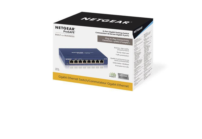 Netgear GS108 Switch, ProSafe 8-Port Gigabit Switch NN52655