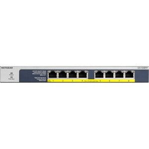 Netgear GS108PP Ethernet Switch - 8 Ports - Gigabit Ethernet - 2 Layer Supported - Twisted Pair - Rack-mountable, Desktop - Lifetime Limited Warranty IM4007897