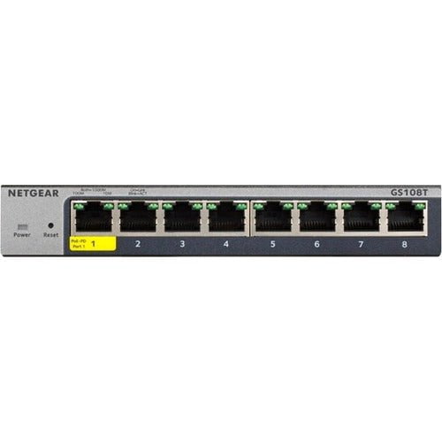 Netgear GS108Tv3 Ethernet Switch - 8 Ports - Manageable - 3 Layer Supported - 5.50 W Power Consumption - Twisted Pair - PoE Ports - Desktop, Wall Mountable IM4946979