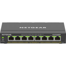 Netgear GS308EP Ethernet Switch - 8 Ports - Gigabit Ethernet - 10/100/1000Base-T - 3 Layer Supported - 62 W PoE Budget - Twisted Pair - PoE Ports - Desktop, Wall Mountable - 5 Year Limited Warranty IM5117635