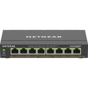 Netgear GS308EP Ethernet Switch - 8 Ports - Gigabit Ethernet - 10/100/1000Base-T - 3 Layer Supported - 62 W PoE Budget - Twisted Pair - PoE Ports - Desktop, Wall Mountable - 5 Year Limited Warranty IM5117635