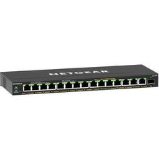 Netgear GS316EP Ethernet Switch - 16 Ports - Gigabit Ethernet - 10/100/1000Base-T, 1000Base-X - 3 Layer Supported - Modular - 1 SFP Slots - 180 W PoE Budget - Twisted Pair, Optical Fiber - PoE Ports - Desktop, Wall Mountable - 5 Year Limited Warranty IM5206893