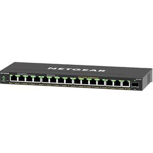 Netgear GS316EP Ethernet Switch - 16 Ports - Gigabit Ethernet - 10/100/1000Base-T, 1000Base-X - 3 Layer Supported - Modular - 1 SFP Slots - 180 W PoE Budget - Twisted Pair, Optical Fiber - PoE Ports - Desktop, Wall Mountable - 5 Year Limited Warranty IM5206893