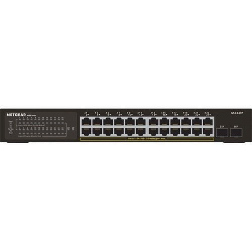 Netgear S350 GS324TP Ethernet Switch - 24 Ports - Manageable - Gigabit Ethernet - 10/100/1000Base-T - 4 Layer Supported - Modular - 2 SFP Slots - Twisted Pair, Optical Fiber - Rack-mountable, Wall Mountable, Desktop, Under Table IM4632207