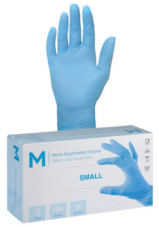 Nitrile Powder Free Examination Gloves 3.0g x 1000's - Small, Blue MPH29345