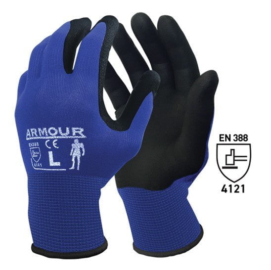 Nitrile Sandy Work Gloves x 120 pairs - Extra Large (Blue/Black) MPH29752