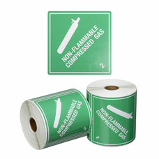 NON-FLAMMABLE COMPRESSED GAS 2 Printed Permanent Adhesive Label 99mm x 99mm x 500 Labels per roll MPH15210