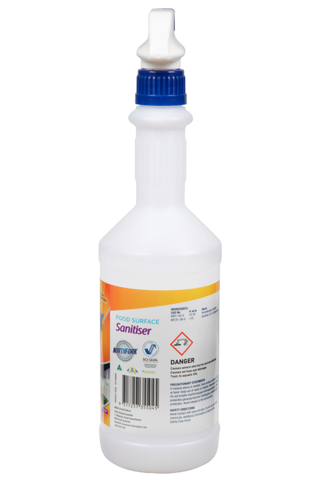 Northfork Food Surface Sanitiser 750ml Decanting Bottle x 12's Pack AO631099900