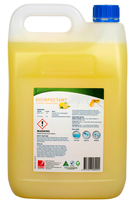 Northfork Geca Sanitiser, Lemon, 3 x 5 Litres Pack AO638100701